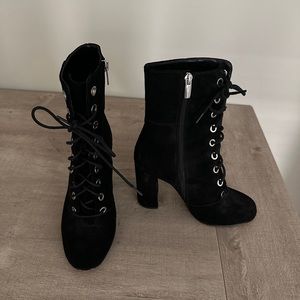 COPY - Suede lace up heeled boots
